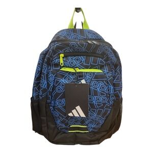 Adidas Backpack Blue‎ Black Geometric Print School Travel Book Bag